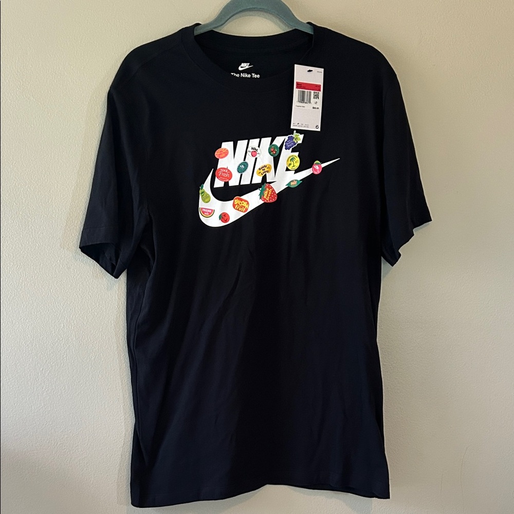 Nike Black Tee with Colorful Logo